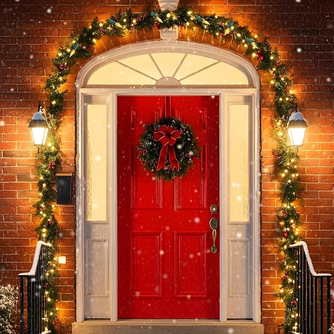 2 Pack 100 LED Outdoor Christmas Lights 35FT Battery Operated Mini String Lights with 8 Modes &amp Timer Xmas Tree Lights Waterproof for Patio Garden Party Wedding Holiday Decor Warm White