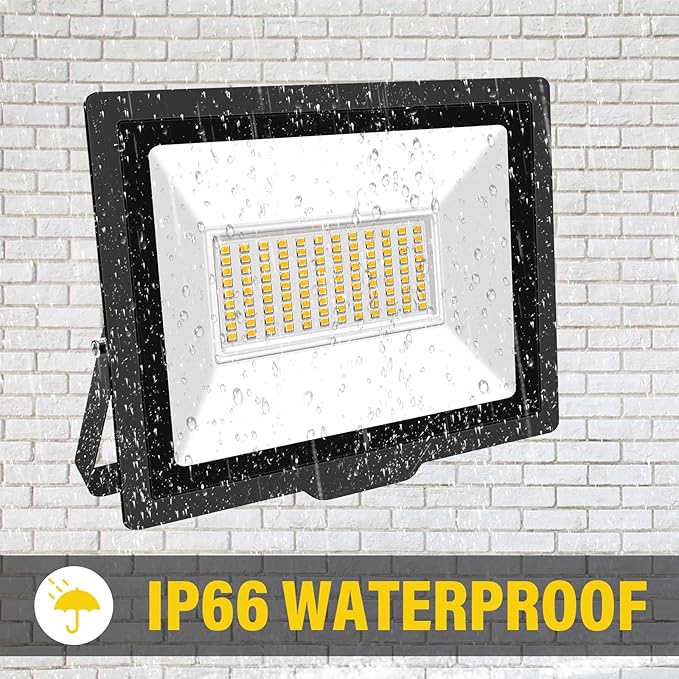 Willpower 2pcs Outdoor LED Floodlights 75W 7500LM LED Security Lights IP66 Waterproof 100V-250V Daylight Warm White 4000K Wall Light for Garden Garage Back Door Yard Lawn Court Patio