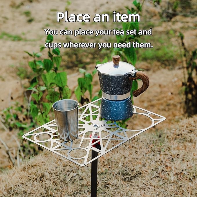 UT201 Hammock Camping Table Titanium Ultralight Camping Table Universally Adjustable Tabletop Backpacking Table for Solo Camping
