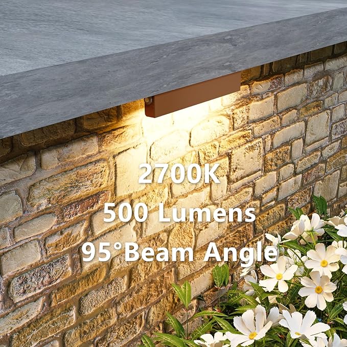8 Pack 7 Inch Retaining Wall Lights 5W LED Hardscape Lighting 12V AC/DC Low Voltage Step Light 2700K Soft White IP65 Waterproof Outdoor Landscape Lighting for Patio Walls Stairs ETL