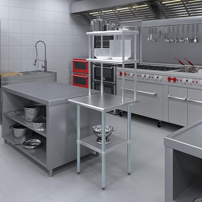 AmGood Double OverShelf Stainless Steel NSF - Many (24 Long x 12 Deep)