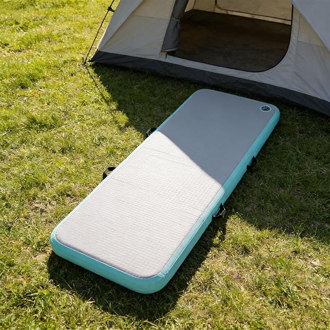 Air Mattress with Pump PVC Water Proof Airtight Portable Inflatable Air Bed for Camping Travel Guests Green 192x65x10cm