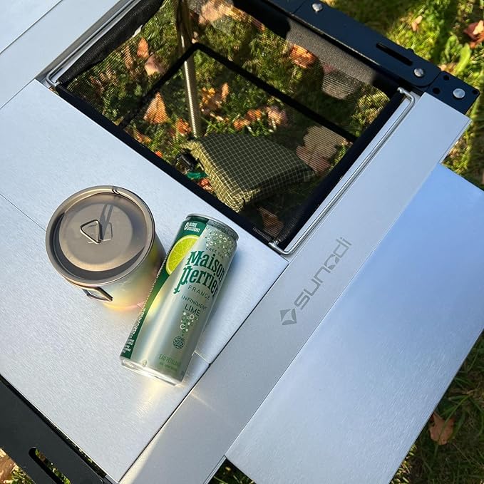 IGT Camping Table Panels 0.5 Unit 2 Pack Detachable Brushed Anodized Aluminum Alloy Tabletop with Carrying Bag Compatible with Most IGT Frames for Car Camping RV Picnic Tailgating (Silver)