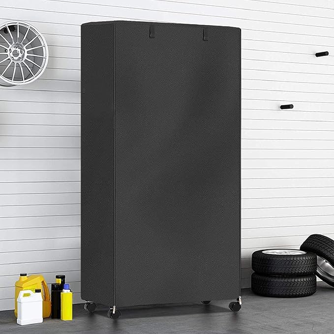 Shelf Cover 36x18x72 Inches 210D Heavy Duty Oxford for Wire Rack Storage Unit with Hook Loop Garage Kitchen Indoor Outdoor Use