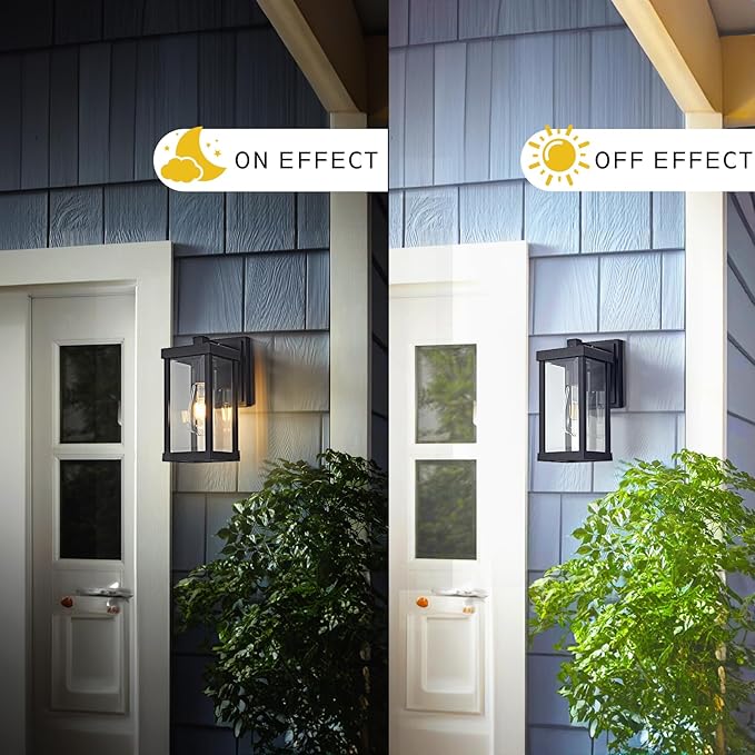 Black Outdoor Light fixtures 11 H Porch Lights Waterproof Exterior Lighting Fixtures Wall Mount for House Garage Porch Patio1 Pack