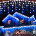 810LED 82FT Christmas Lights 180Drops 12 Modes Christmas String Lights Outdoor Brightness Waterproof Christmas Decoration Fairy Lights with Timer Memory for Party Patio Window Fence Blue &amp CoolW