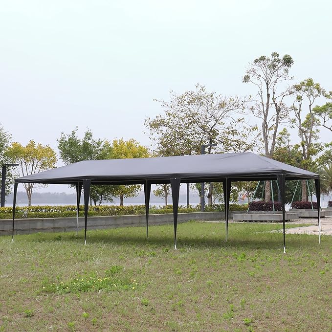 10'x30' Outdoor Party Tent with 8 Removable Sidewalls Waterproof Canopy Patio Wedding Gazebo Black