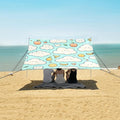 Cartoon Clouds Simple Strokes of Fruits Seamless Image Camping Sun Shelter Beach Tent Portable Beach Sun Shade Outdoor Canopy for Camping Trips Fishing Picnic