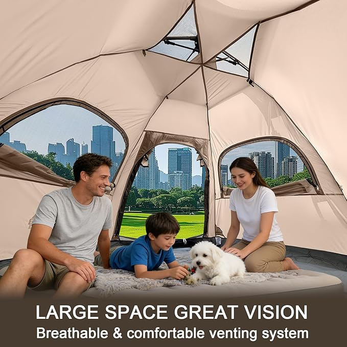 ADSMART Instant Tents for Camping 2/3/4/5 Person Tent Waterproof Easy Setup Sets Up Backpacking Tents with Carry Bag for Outdoor Hiking