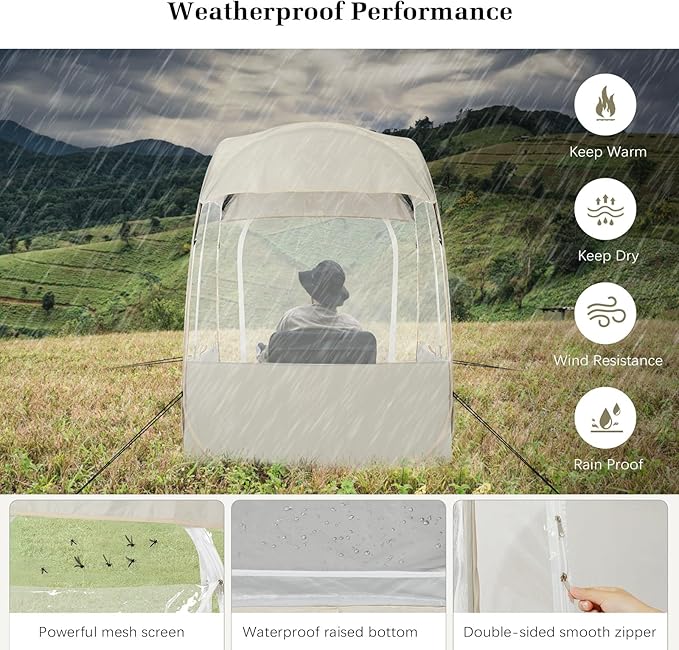 Sports Tent Portable &amp Foldable Pop Up Tents Shelter with Carry Bag Instant Weather Proof Clear View Bubble Tent for Fishing Camping Watching Sports Events