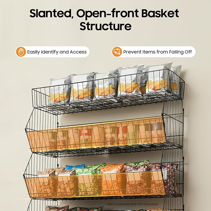 5 Tier Retail Display Rack Snack Organizer Stand with Wheels Candy Potato Chip Metal Wire Display Shelf CartSnack Rack for Supermarket and Home Kitchen Black