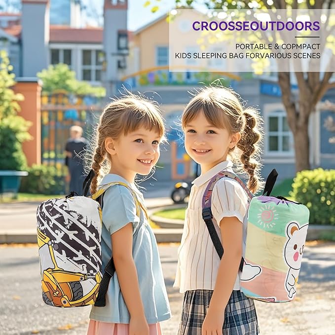 Kids Sleeping Bag for Camping - Lightweight 3 Season Backpacking Sleeping Bag Compact Child Sleeping Bag for Girls and Boys Waterproof Youth Sleeping Bag for Outdoor by Croosseoutdoors