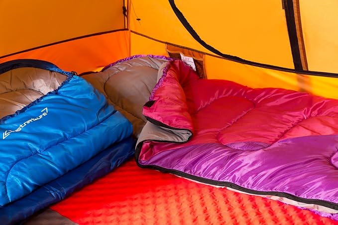 Clostnature Sleeping Bag for Adults and Kids - Lightweight Camping Sleeping Bag for Girls Boys Youths Ultralight Backpacking Sleeping Bag for Cold Weather - Compression Sack Included(Left Zipper)