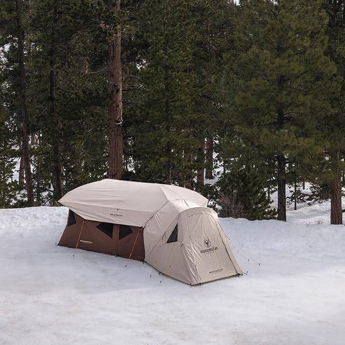 Gazelle Backcountry™ T10 Vestibule – 39 sq. ft. Enclosed Extension Room for Backcountry T10 Shelter Ripstop Polyester Construction Zippered Panels Includes All Terrain Stakes GBCA01