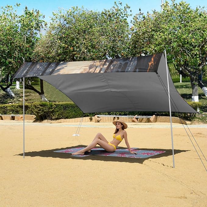 Camping Sun Shelters Elk by The River in The Forest Beach Canopy 126 * 110.2in