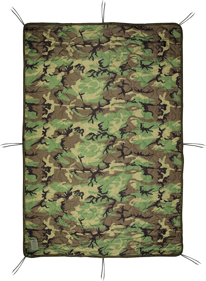 MEDALS OF AMERICA EST. 1976 Military Gear Blanket Poncho Liners Woobie Emergency Blanket - Military Surplus Cold Weather Camping and Hunting Woobie Blanket (Woodland)
