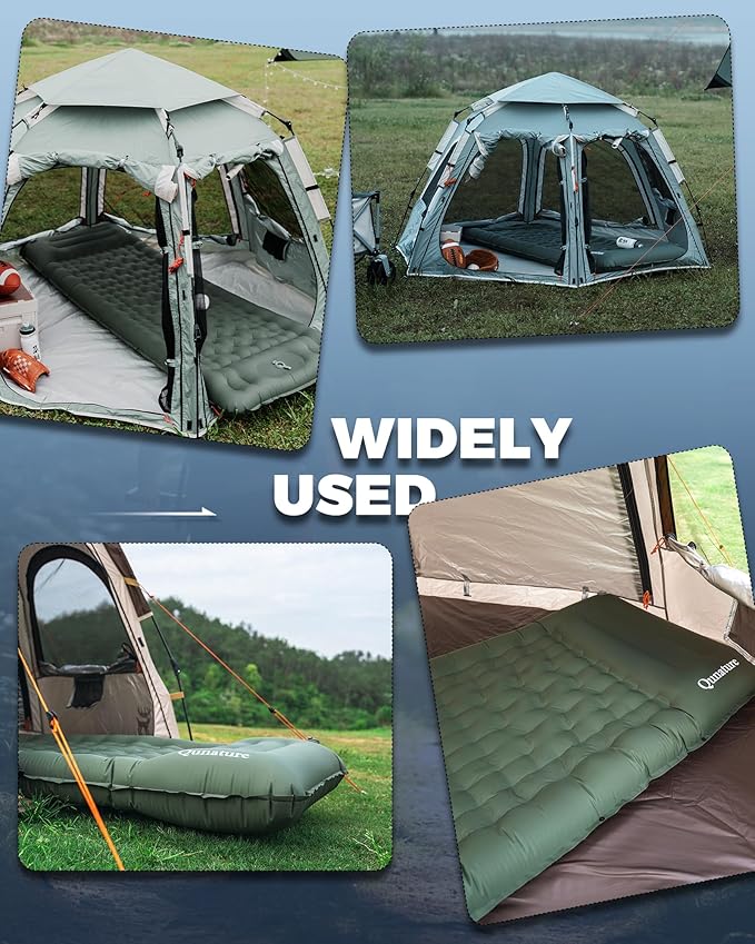 Camping Mattress Sleeping Pad for Outdoor Camping Ultra-Light Inflatable Camping Bed with Built-in Pillow - Air Pad Carry Bag - Compact &amp Lightweight Camping Gear Essentials