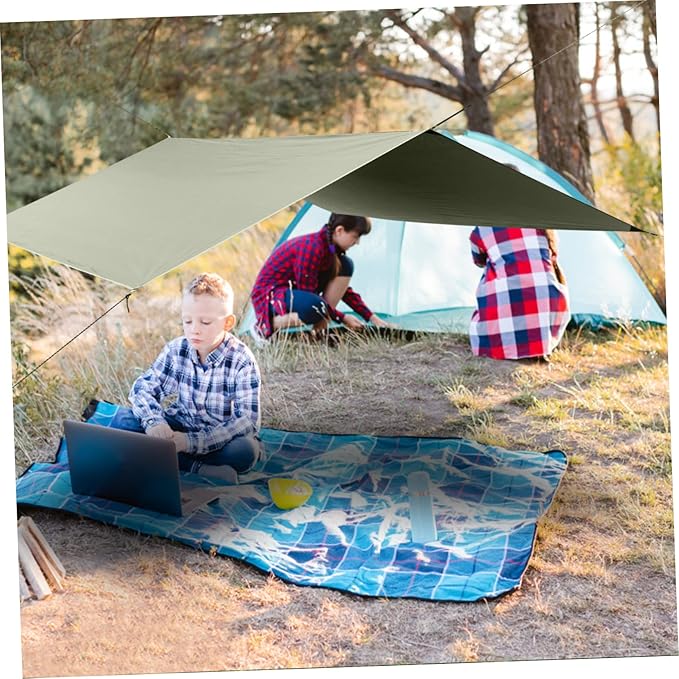 Toyvian 1Set Sunshade Camping Tarp UV Protection Canopy for Outdoor Activities Green Tent for People for Picnics and Camping