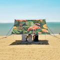 Seamless Pattern with Flamingos Camping Sun Shelter Beach Tent Portable Beach Sun Shade Outdoor Canopy for Camping Trips Fishing Picnic