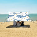 Seamless Pattern of Happy Whale Camping Sun Shelter Beach Tent Portable Beach Sun Shade Outdoor Canopy for Camping Trips Fishing Picnic