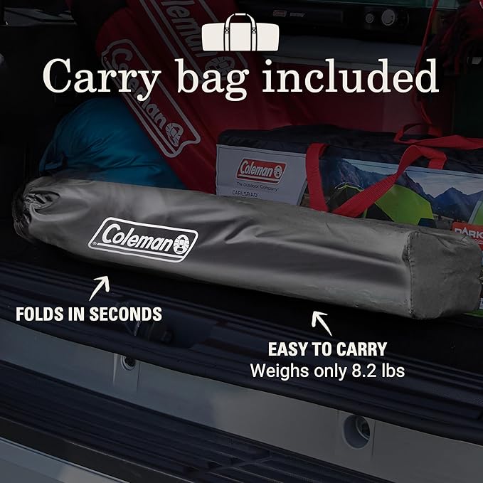Coleman Portable Camping Chair with 4-Can Cooler Cushioned Seat &amp Back with Side Pockets &amp Cup Holder Carry Bag Included Great for Camping Tailgating Firepits Patio &amp More