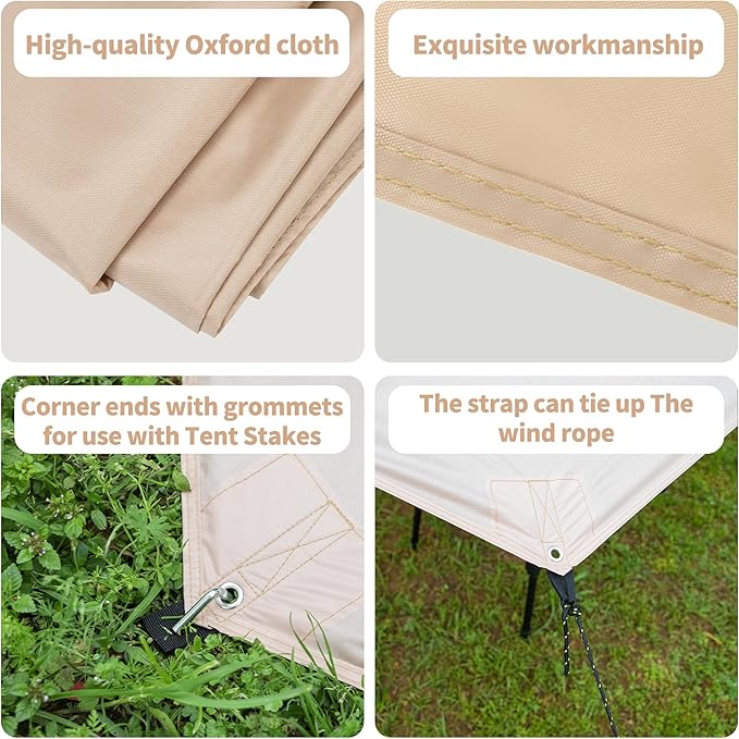 Tent Footprint 210D Oxford Cloth Camping Tent Tarp PU 3000 Waterproof Ground Sheet Mat for Tent Backpacking Hiking Beach