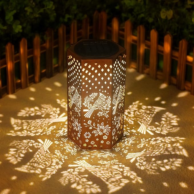 Mothers Day Gifts for Mom Grandma - Birthday Gifts for Women Cardinal Bird Solar Lanterns Outdoor Waterproof - Solar Lights Outdoor Hanging Garden Decor for Outside