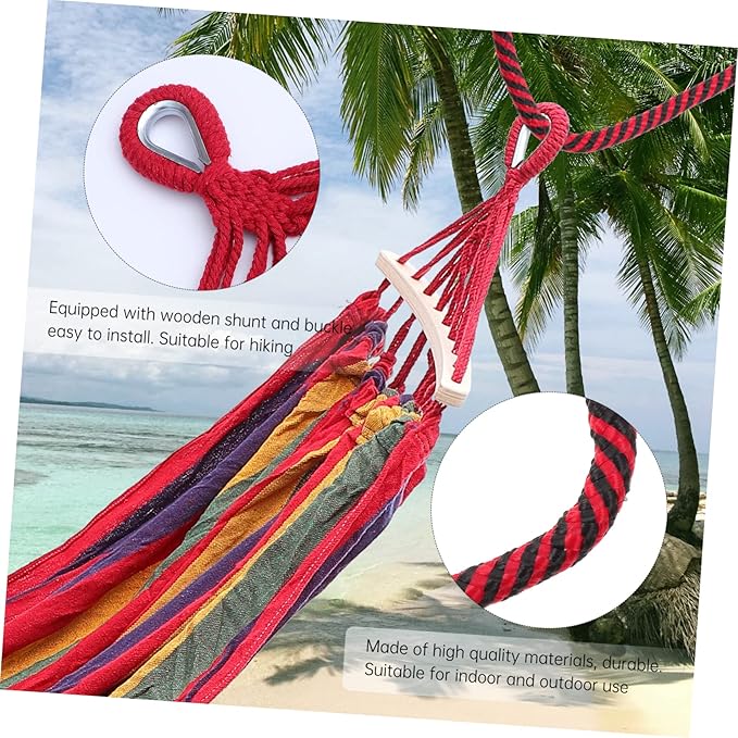 Mipcase Camping Beach Hammock Outdoor Canvas Swing Portable Lounger for Family