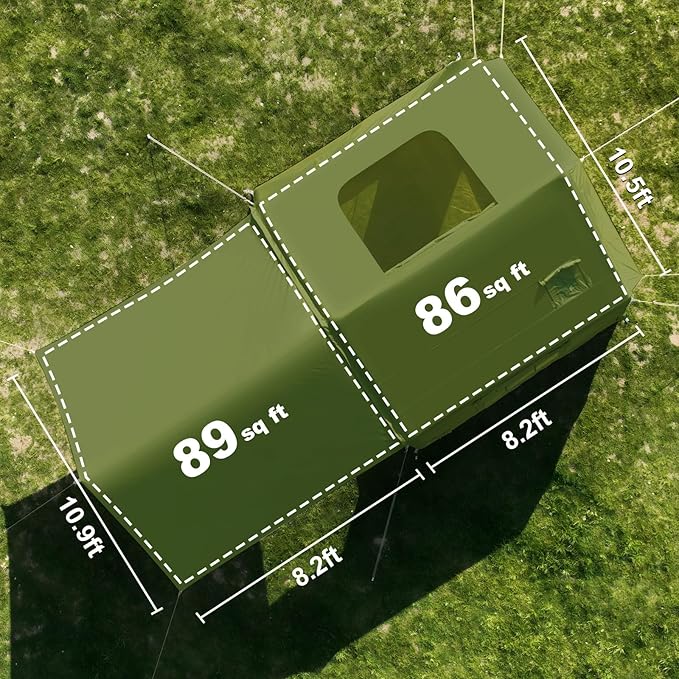 Inflatable Tents for Camping Large Blow Up Tent with Hand Pump Easy Setup InflatableTent 4 Season Tent Waterproof Oxford Air Glamping Tents for Camping Adult 4/6/8/10/12 Person