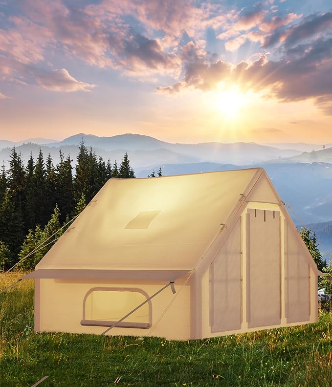 Garveelife 6-8 Person Inflatable Camping Tent Large Inflatable Tent House with Air Pump Quick Assembly Luxury Camping Tent Waterproof Oxford Fabric Suitable for All Seasons.
