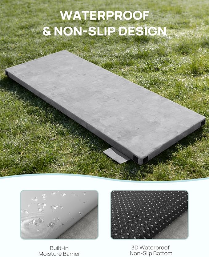 3 Inch Dual-Sided Memory Foam Camping Mattress Waterproof Camping Sleeping Pad with Portable Pillow &amp Carry Bag Roll Up Cot Mattress Mat for Guest Bed/Car/Tent