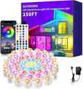 150ft Permanent Outdoor Light RGB Smart Outdoor eave Lights with APP &amp Remote Controltimed Music synchronisation IP67 Waterproof LED eave LightSuitable for PartyHalloweenChristmasRooftopGar