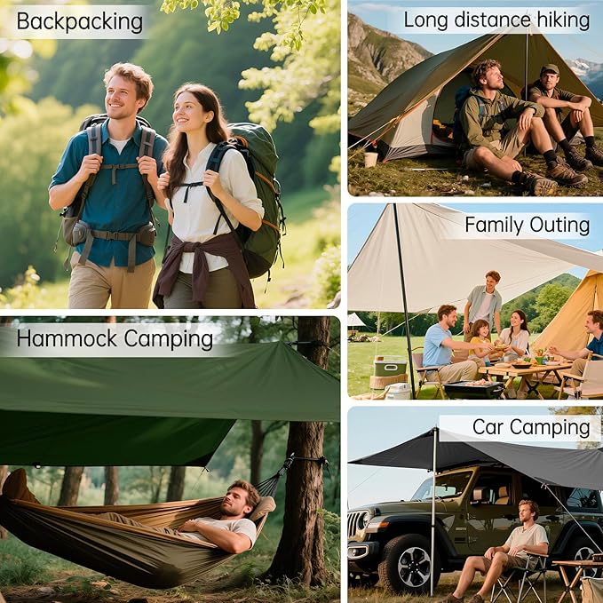 Free Soldier Waterproof Portable Tarp Multifunctional Outdoor Camping Traveling Awning Backpacking Tarp shelter Rain Tarp