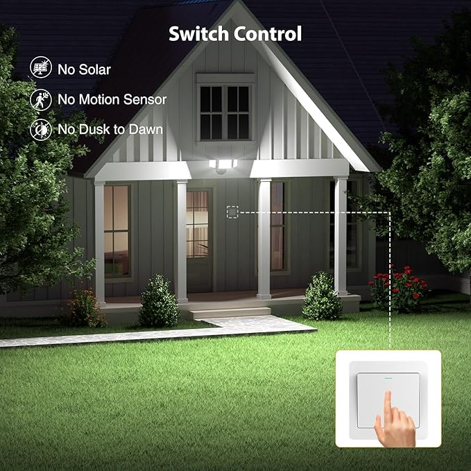 Onforu 100W 11000LM Flood Lights Outdoor Brightness Security LED Flood Lights with 3 Adjustable Heads Switch Controlled IP65 Waterproof 6500K Outside Exterior Flood Light for Yard Garage Eave Patio