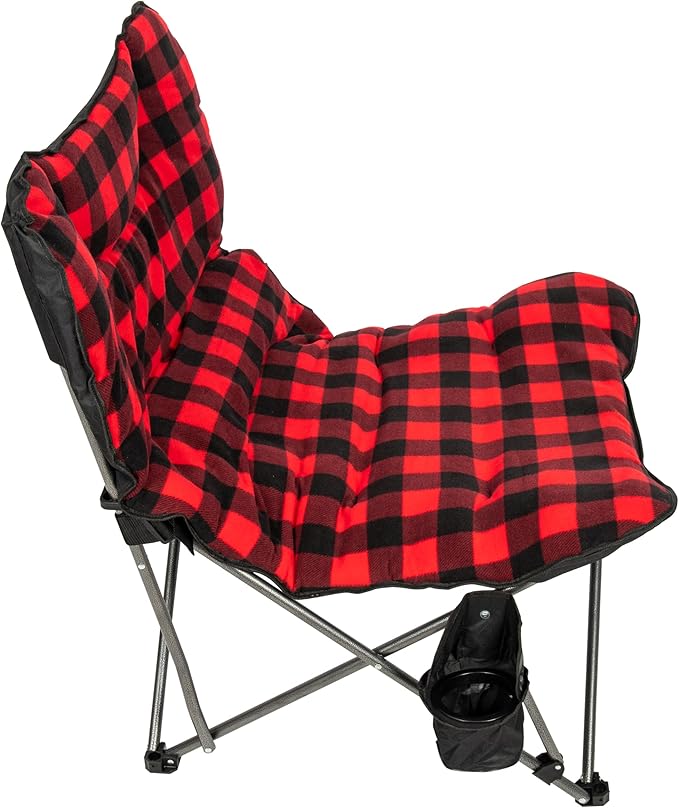 Camp &amp GO Extra Large Ultra Padded Outdoor Camping Chair Portable Folding Camp Chair with Wide Padded Seat Cup Holder and Carry Bag Multicolor