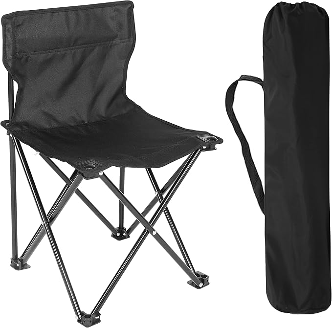 Folding Camp ChairsCollapsible Anti-Slip Padded Oxford Cloth Stool for Beach Hiking Fishing PicnicCarry Bag IncludedSmall