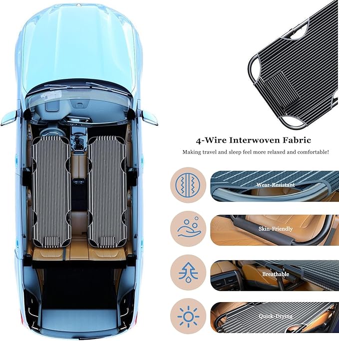 Portable Folding Camping Cot Car Trave Bed Non-Inflatable Portable Universal Sleeping Solution Camp Essentials Bed Office Outdoor Camping Bed Road Trip Camping Bed