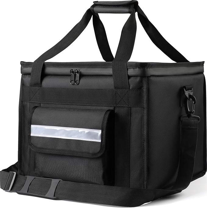MyLifeUNIT Insulated Cooler Bag for Food &amp Pizza Delivery Bag Suitable for Car Bike Camping Picnic Beach Large Size