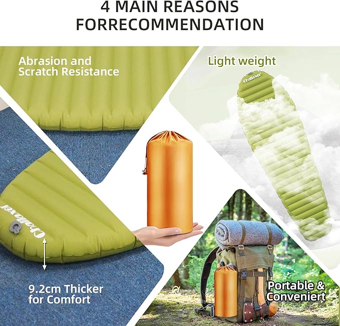 Ultralight Sleeping Pad for Camping 74.8x23.2 Camping Mat with Pump Sack Inflatable Sleeping Pads Compact for Camping Backpacking Hiking Traveling Tent
