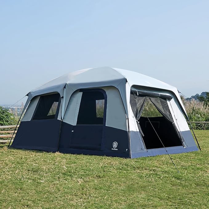 EVER ADVANCED 10 Person Camping Blackout Design Tent Multi Room Tent for Family Large Tents with Rainfly and Carry Bag 2 Doors Water-Resistant 14ft x 10ft x 84in