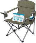 Internet's Best XL Padded Camping Folding Chair - Cooler Bag - Outdoor - Sports - Insulated Cup Holder - Heavy Duty - Carrying Case - Beach - Extra Wide - Quad