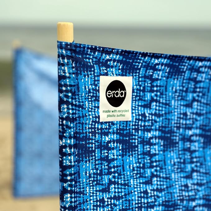 erda Tide Dye Pro Beach Recycled Polyester Rip-Stop 20 ft Lightweight Windscreen Privacy Screen Wind Blocker Free Matching Shoulder Bag (New Mahogany Wood Poles)
