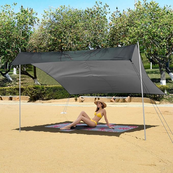 Beach Tent Sun Shelter Elk with Red Eyes Lightweight &amp Easy Setup Beach Shade Canopy for Camping Fishing