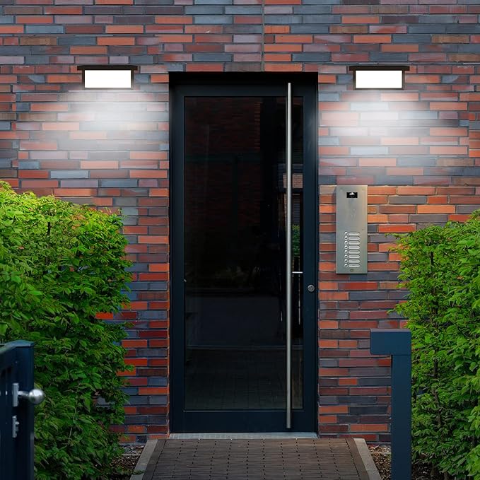 4 Pack 6000K Outdoor Porch Lights 18W 1800LM LED Wall Lighting IP65 Waterproof Rustproof Aluminum Modern Exterior Fixtures for Front Door Patio Backyard