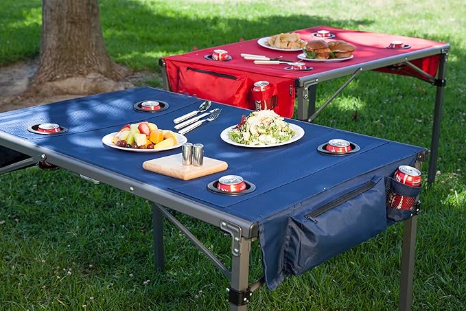 PICNIC TIME NFL New Orleans Saints Travel Table Portable Folding Table Camping Table Outdoor Table with Carry Bag (Black)