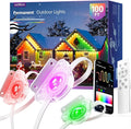 addlon 100FT Permanent Outdoor Lights Smart RGB+IC LED Lights for House &amp Outdoor Decor App &amp Remote Control DIY Scene Modes IP67 Waterproof for Christmas Holiday Party Halloween Decora