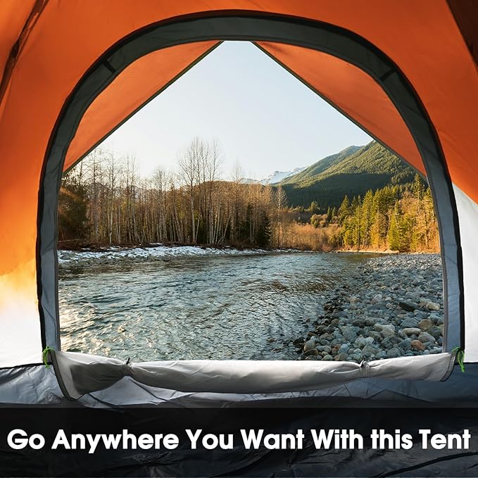 MOON LENCE Pop Up Tent 3-4 Person 60s Instant Setup Camping Tent with 2 Doors Water-Resistant &amp Windproof Dome Tent for Car Camping Backyard Traveling