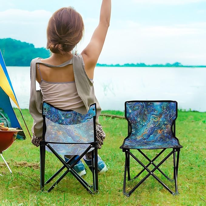 Blue Laser Style Collapsible Backpack Chairs for Adults Lightweight Backpacking Camp Chair Carry Bag Included Hiking Chairs Backpacking Ultralight for Outside Traveling