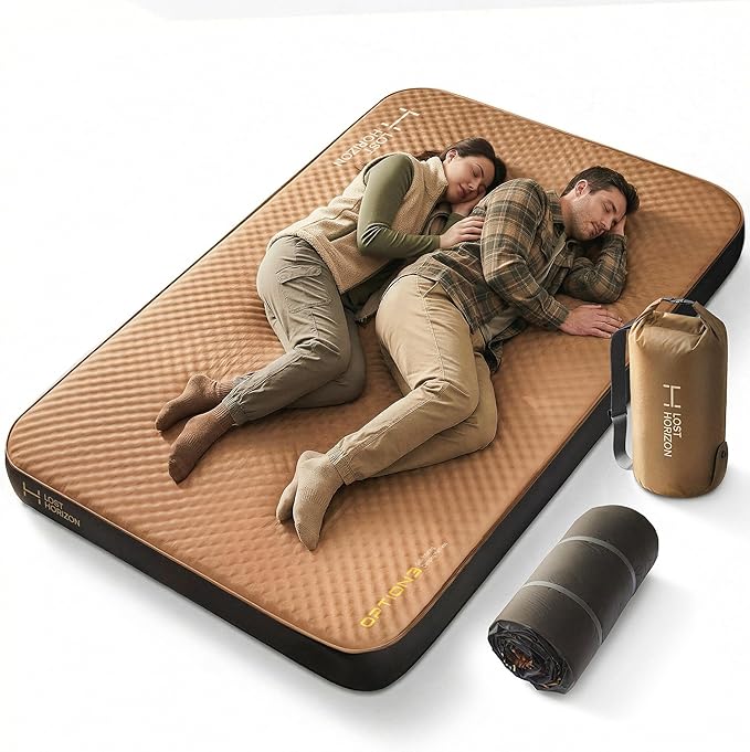 LOSTHORIZON Air &amp Foam Camping Mattress Self-Inflating Sleeping Pad 4.5 Thick with Air Pump Full