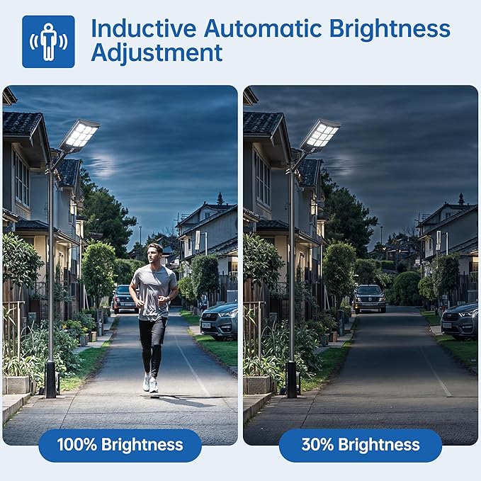 8000W Solar Street Lights Outdoor Waterproof –7000K LED 240000LM Solar Lights Dusk to Dawn with Motion Sensor &amp Remote Commercial Solar Powered Parking Lot Lights for Yard Garage (2 Pack)